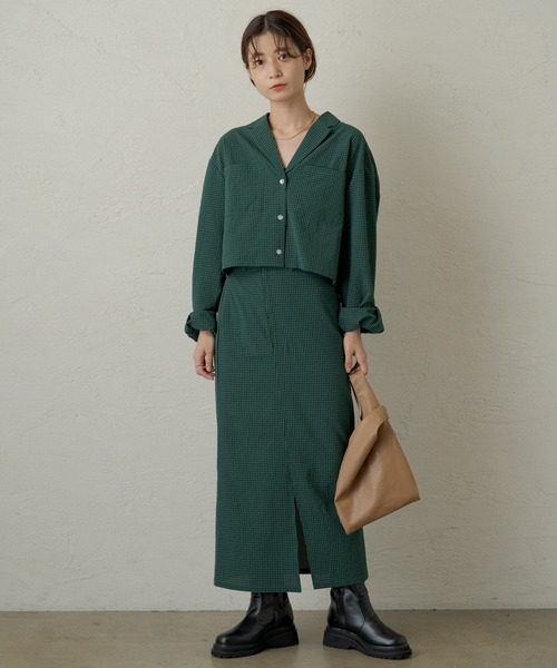 Kastane（カスタネ）の「【SETUP対応】SETUP ギンガムサッカースカート（スカート・レディース・ブラウン/ピンク/グリーン・FREE）」の12枚目の写真