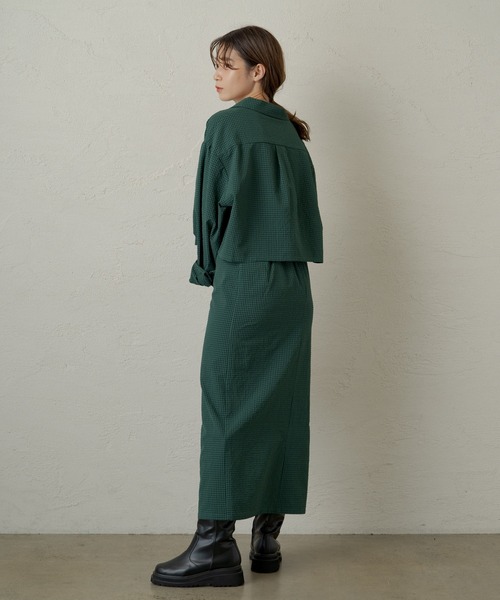 Kastane（カスタネ）の「【SETUP対応】SETUP ギンガムサッカースカート（スカート・レディース・ブラウン/ピンク/グリーン・FREE）」の11枚目の写真