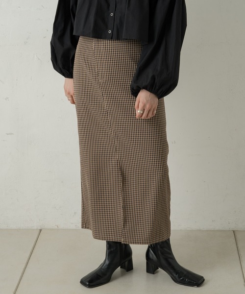 Kastane（カスタネ）の「【SETUP対応】SETUP ギンガムサッカースカート（スカート・レディース・ブラウン/ピンク/グリーン・FREE）」の9枚目の写真