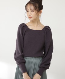 N.（N. Natural Beauty Basic） | ◆スクエアネックパフスリーブニット(ニット/セーター)
