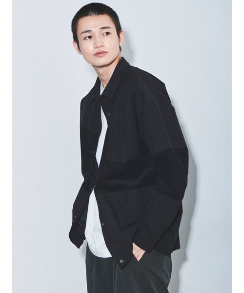 COTORICA（コトリカ）の「グログランスイッチコーチシャツジャケット（ブルゾン・メンズ・ブラック/カーキ・MEDIUM/LARGE）」の6枚目の写真