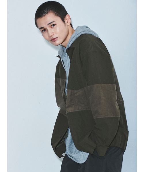 COTORICA（コトリカ）の「グログランスイッチコーチシャツジャケット（ブルゾン・メンズ・ブラック/カーキ・MEDIUM/LARGE）」の9枚目の写真