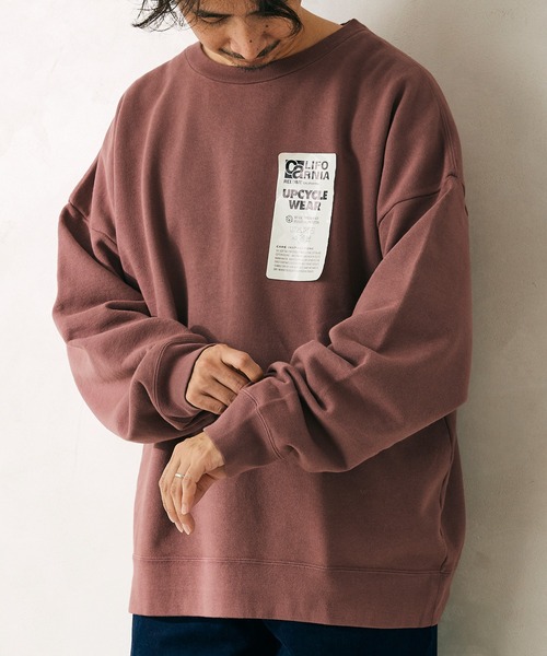 JOURNAL STANDARD relume（ジャーナルスタンダード　レリューム）の「CALIFORNIA UPCYCLE クルーネックスウェット/ビックシルエット/オーバーサイズ[ユニセックス対応]（スウェット・メンズ・ブラック系その他/ライトグレー/ダークブルー/レンガ・MEDIUM/LARGE）」の4枚目の写真