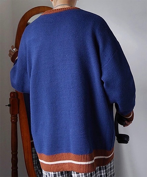 WESTBOY（ウエストボーイ）の「【WB ORIGINALS】Jaguard Drop Shoulder Knit Sweater WO21W3TP16（ニット/セーター・メンズ・ブルー/ホワイト・XL/L/M）」の8枚目の写真
