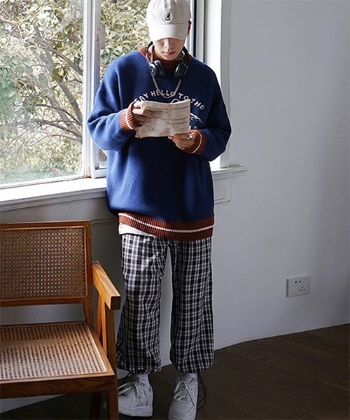 WESTBOY（ウエストボーイ）の「【WB ORIGINALS】Jaguard Drop Shoulder Knit Sweater WO21W3TP16（ニット/セーター・メンズ・ブルー/ホワイト・XL/L/M）」の9枚目の写真