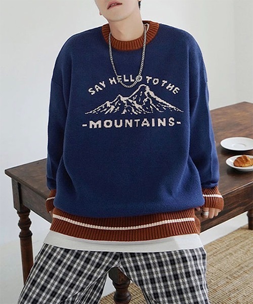 WESTBOY（ウエストボーイ）の「【WB ORIGINALS】Jaguard Drop Shoulder Knit Sweater WO21W3TP16（ニット/セーター・メンズ・ブルー/ホワイト・XL/L/M）」の10枚目の写真