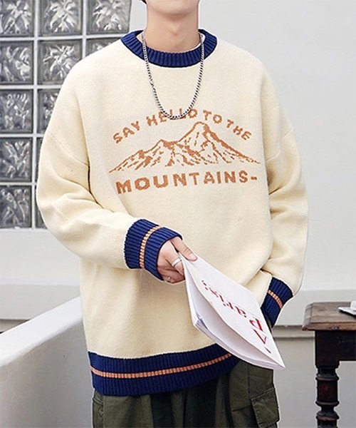 WESTBOY（ウエストボーイ）の「【WB ORIGINALS】Jaguard Drop Shoulder Knit Sweater WO21W3TP16（ニット/セーター・メンズ・ブルー/ホワイト・XL/L/M）」の12枚目の写真