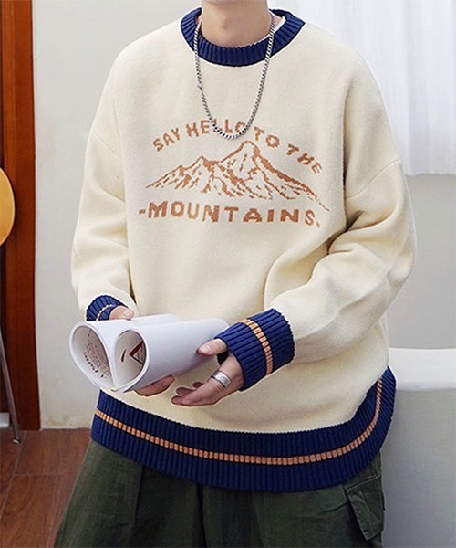 WESTBOY（ウエストボーイ）の「【WB ORIGINALS】Jaguard Drop Shoulder Knit Sweater WO21W3TP16（ニット/セーター・メンズ・ブルー/ホワイト・XL/L/M）」の14枚目の写真