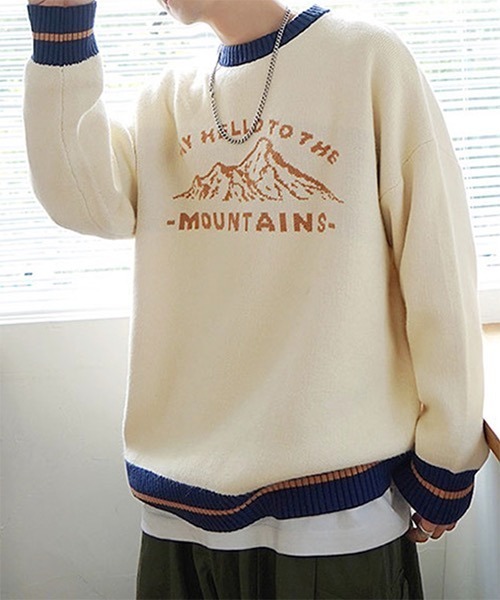 WESTBOY（ウエストボーイ）の「【WB ORIGINALS】Jaguard Drop Shoulder Knit Sweater WO21W3TP16（ニット/セーター・メンズ・ブルー/ホワイト・XL/L/M）」の15枚目の写真