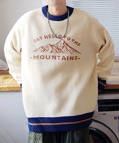 WESTBOY（ウエストボーイ）の「【WB ORIGINALS】Jaguard Drop Shoulder Knit Sweater WO21W3TP16（ニット/セーター・メンズ・ブルー/ホワイト・XL/L/M）」の16枚目の写真