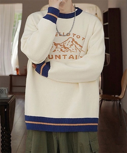 WESTBOY（ウエストボーイ）の「【WB ORIGINALS】Jaguard Drop Shoulder Knit Sweater WO21W3TP16（ニット/セーター・メンズ・ブルー/ホワイト・XL/L/M）」の18枚目の写真