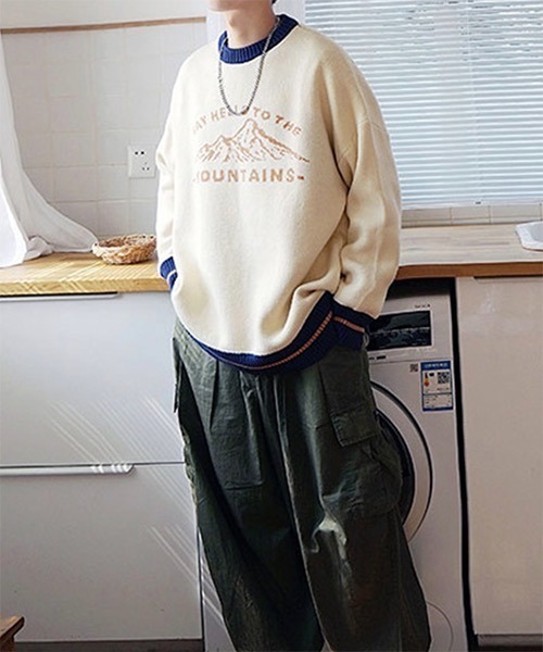 WESTBOY（ウエストボーイ）の「【WB ORIGINALS】Jaguard Drop Shoulder Knit Sweater WO21W3TP16（ニット/セーター・メンズ・ブルー/ホワイト・XL/L/M）」の20枚目の写真
