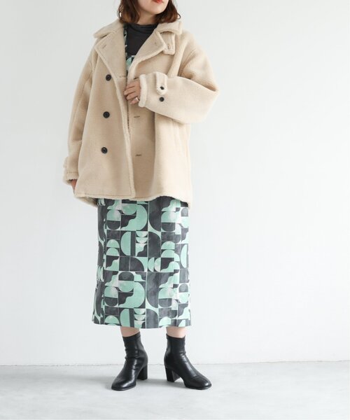 RAY CASSIN(レイカズン)の「Boa Pcoat(ピーコート・レディース・キナリ・FREE)」の4枚目の写真