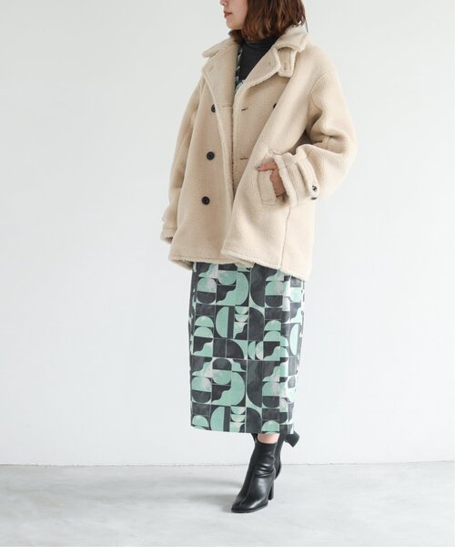 RAY CASSIN(レイカズン)の「Boa Pcoat(ピーコート・レディース・キナリ・FREE)」の5枚目の写真