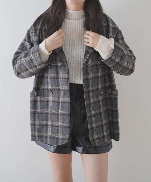 新入荷 Futier land（フューティアランド）の「チェック柄BIGジャケット ジャケット・アウター