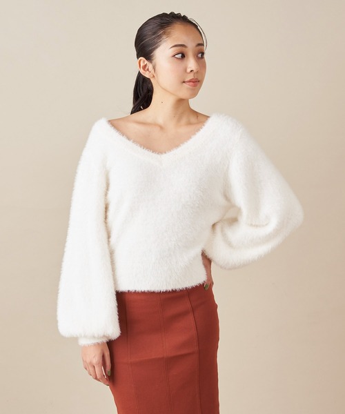 ROYAL PARTY（ロイヤルパーティー）の「シャギーニット（ニット/セーター・レディース・ベージュ/グレー/オフホワイト・FREE）」の15枚目の写真