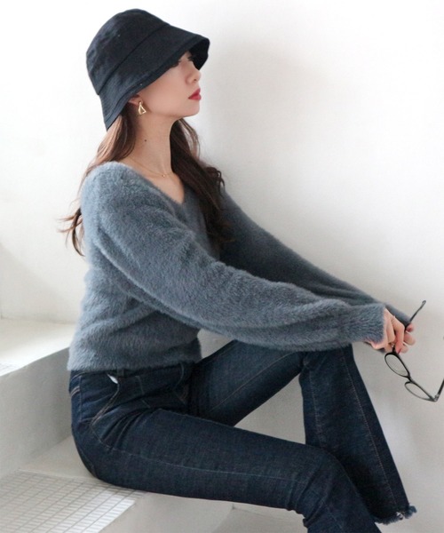 ROYAL PARTY（ロイヤルパーティー）の「シャギーニット（ニット/セーター・レディース・ベージュ/グレー/オフホワイト・FREE）」の14枚目の写真