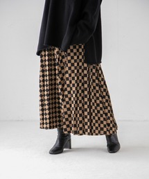 yuw | PRINT PLEATED SKIRT　238240(スカート)