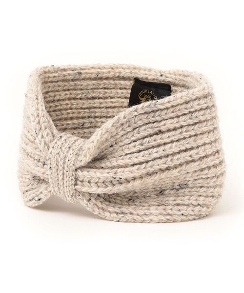 HIGHLAND 2000（ハイランドトゥーサウザンド）の「HIGHLAND 2000:リブヘッドバンド（ヘアバンド・レディース・ベージュ/オフホワイト・ONE SIZE）」の4枚目の写真