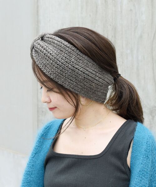 HIGHLAND 2000（ハイランドトゥーサウザンド）の「HIGHLAND 2000:リブヘッドバンド（ヘアバンド・レディース・ベージュ/オフホワイト・ONE SIZE）」の6枚目の写真