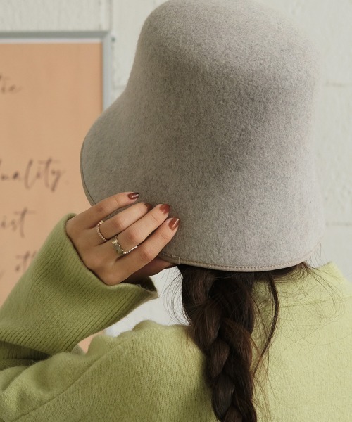 Bab（バブ）の「ウールフェルトバケットハット（ハット・レディース・ブラウン/ライトグレー/ブラック・ONESIZE）」の4枚目の写真