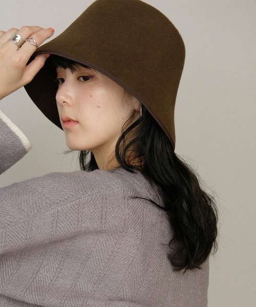 Bab（バブ）の「ウールフェルトバケットハット（ハット・レディース・ブラウン/ライトグレー/ブラック・ONESIZE）」の13枚目の写真