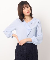 ◆INNOWAVE ジョーゼットラッフルブラウス