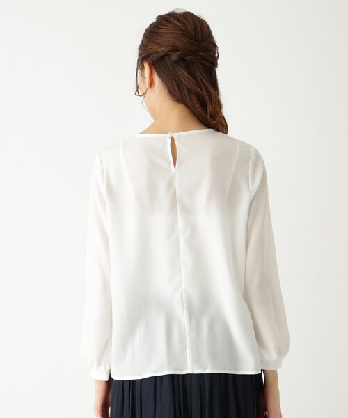 SOUP（スープ）の「◆INNOWAVE ジョーゼットラッフルブラウス（シャツ/ブラウス・レディース・オフホワイト/ライトブルー・11/15 /13/09/07）」の6枚目の写真
