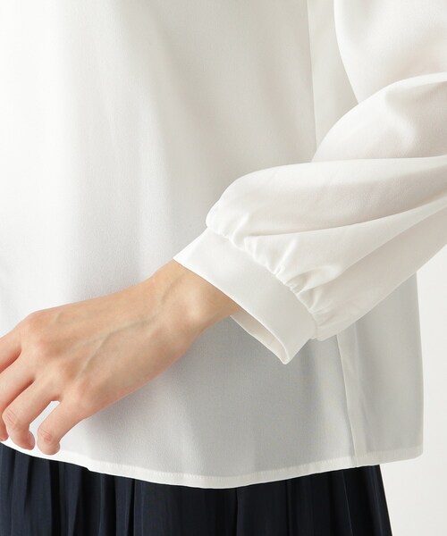 SOUP（スープ）の「◆INNOWAVE ジョーゼットラッフルブラウス（シャツ/ブラウス・レディース・オフホワイト/ライトブルー・11/15 /13/09/07）」の9枚目の写真