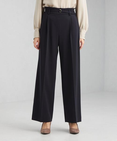 green label relaxing（グリーンレーベルリラクシング）の「パウドレ ワイド パンツ ブラック ネイビー-ウォッシャブル・ストレッチ・防シワ- ◇No01◇（その他パンツ・レディース・ネイビー/ブラック・34/36/42/38/40/46/44）」の5枚目の写真