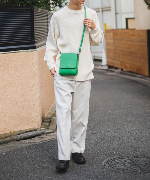 WEGO（ウィゴー）の「WEGO/フェイクレザーフラップショルダー（ショルダーバッグ・メンズ・ブラック/グリーン/その他1・FREE）」の10枚目の写真