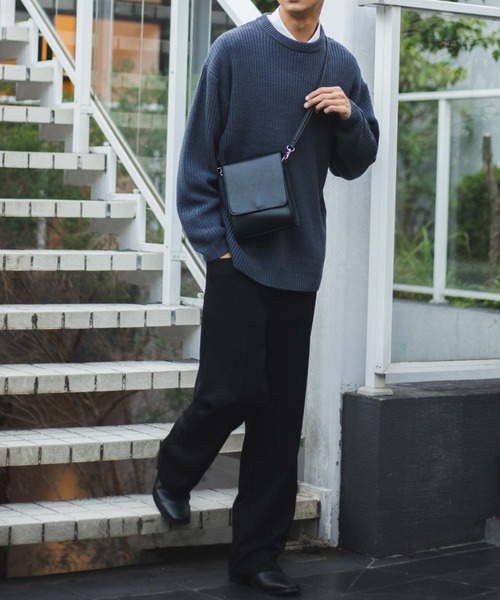 WEGO（ウィゴー）の「WEGO/フェイクレザーフラップショルダー（ショルダーバッグ・メンズ・ブラック/グリーン/その他1・FREE）」の8枚目の写真