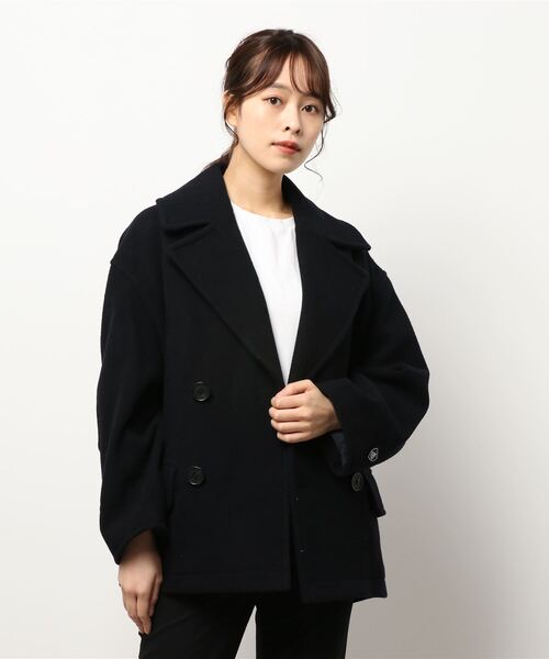 ORCIVAL（オーシバル）の「SHORT P-COAT（ピーコート・レディース・セージグリーン/ダークネイビー・1/2）」の2枚目の写真