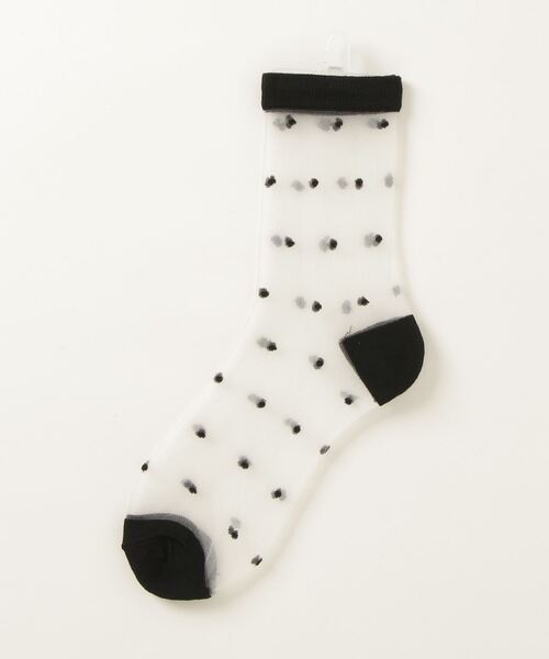 SHIZUTA（シズタ）の「SZT:レディース シースルー ドット　リボン　市松模様 ソックス（ソックス/靴下・レディース・ホワイト/ブラック/ホワイト系/ホワイト系1/ホワイト系2/ホワイト系3/ブラック系/ブラック系1/ブラック系2・FREE）」の20枚目の写真