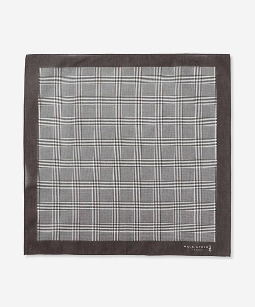 MACKINTOSH LONDON(マッキントッシュ ロンドン)の「グレンチェック柄プリントハンカチ(ハンカチ/ハンドタオル・メンズ・ダークブラウン/ブラック・FREE)」の2枚目の写真