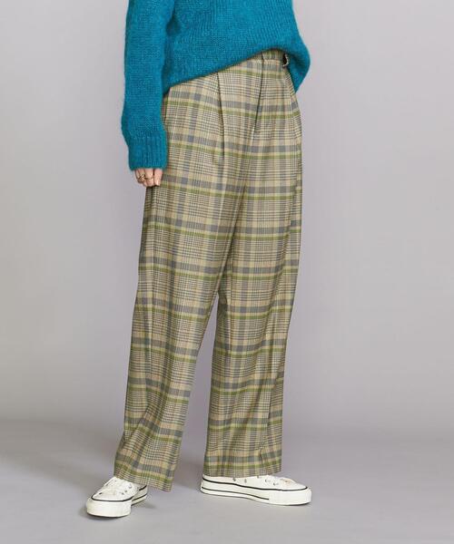BEAUTY&YOUTH UNITED ARROWS（ビューティーアンドユースユナイテッドアローズ）の「BY チェックワイド テーパードパンツ（その他パンツ・レディース・ベージュ/グレー・S/M）」の2枚目の写真