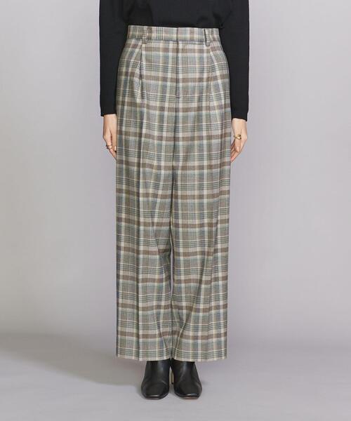 BEAUTY&YOUTH UNITED ARROWS（ビューティーアンドユースユナイテッドアローズ）の「BY チェックワイド テーパードパンツ（その他パンツ・レディース・ベージュ/グレー・S/M）」の5枚目の写真