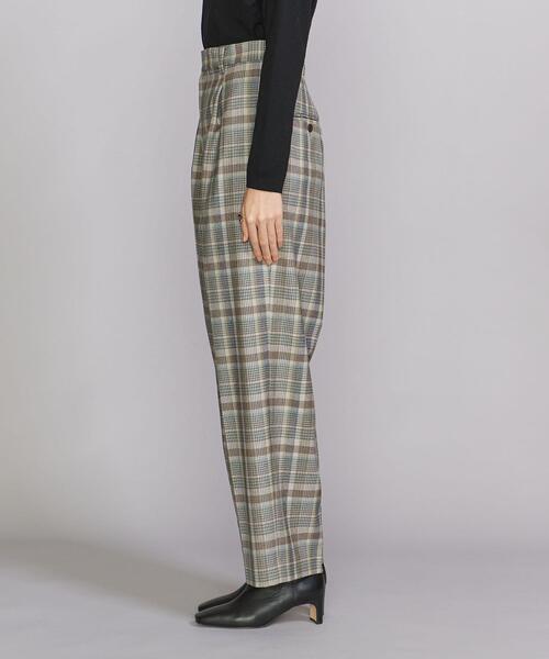 BEAUTY&YOUTH UNITED ARROWS（ビューティーアンドユースユナイテッドアローズ）の「BY チェックワイド テーパードパンツ（その他パンツ・レディース・ベージュ/グレー・S/M）」の3枚目の写真