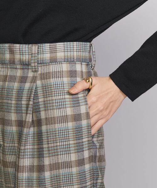 BEAUTY&YOUTH UNITED ARROWS（ビューティーアンドユースユナイテッドアローズ）の「BY チェックワイド テーパードパンツ（その他パンツ・レディース・ベージュ/グレー・S/M）」の10枚目の写真