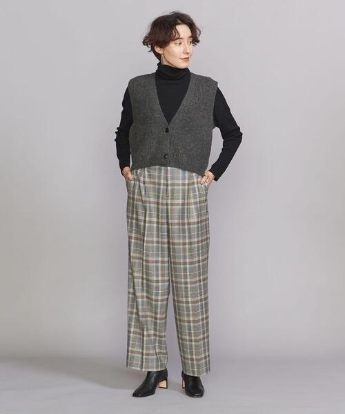 BEAUTY&YOUTH UNITED ARROWS（ビューティーアンドユースユナイテッドアローズ）の「BY チェックワイド テーパードパンツ（その他パンツ・レディース・ベージュ/グレー・S/M）」の8枚目の写真