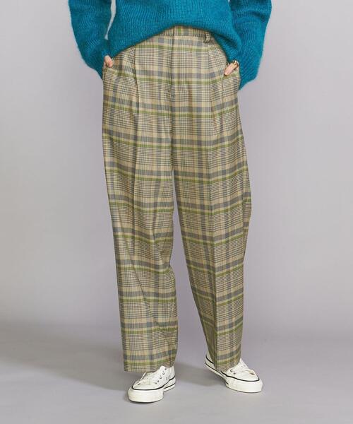 BEAUTY&YOUTH UNITED ARROWS（ビューティーアンドユースユナイテッドアローズ）の「BY チェックワイド テーパードパンツ（その他パンツ・レディース・ベージュ/グレー・S/M）」の7枚目の写真
