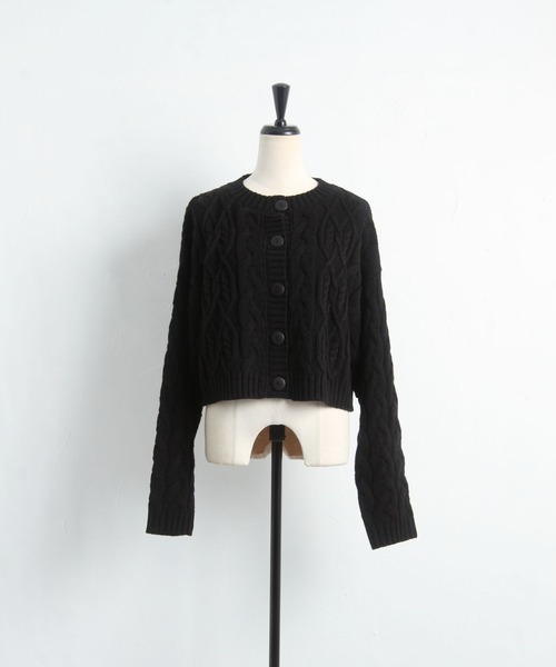 tocco closet(トッコ クローゼット)の「【ZOZO限定】ケーブル編みショート丈カーディガン(カーディガン/ボレロ・レディース・ブラック/ベージュ/ピンク・M)」の17枚目の写真