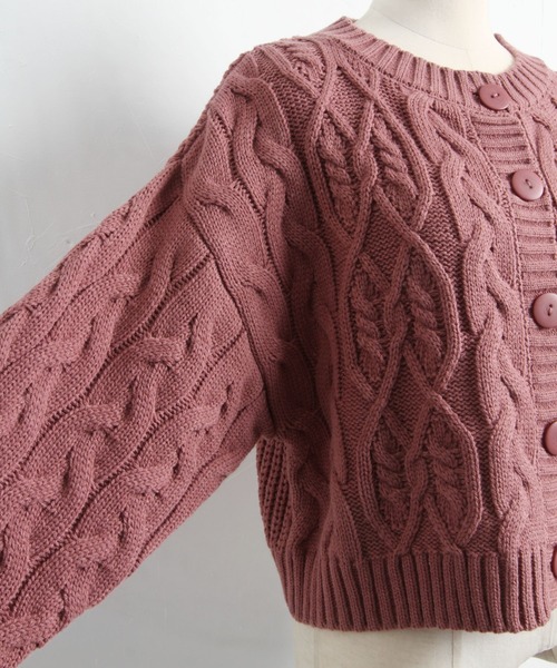 tocco closet(トッコ クローゼット)の「【ZOZO限定】ケーブル編みショート丈カーディガン(カーディガン/ボレロ・レディース・ブラック/ベージュ/ピンク・M)」の18枚目の写真