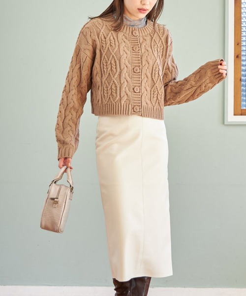 tocco closet(トッコ クローゼット)の「【ZOZO限定】ケーブル編みショート丈カーディガン(カーディガン/ボレロ・レディース・ブラック/ベージュ/ピンク・M)」の15枚目の写真
