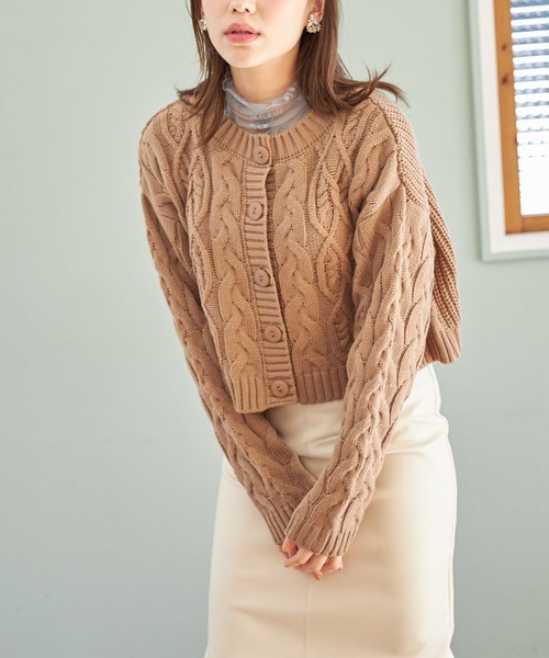 tocco closet(トッコ クローゼット)の「【ZOZO限定】ケーブル編みショート丈カーディガン(カーディガン/ボレロ・レディース・ブラック/ベージュ/ピンク・M)」の20枚目の写真