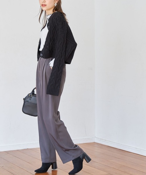 tocco closet(トッコ クローゼット)の「【ZOZO限定】ケーブル編みショート丈カーディガン(カーディガン/ボレロ・レディース・ブラック/ベージュ/ピンク・M)」の19枚目の写真