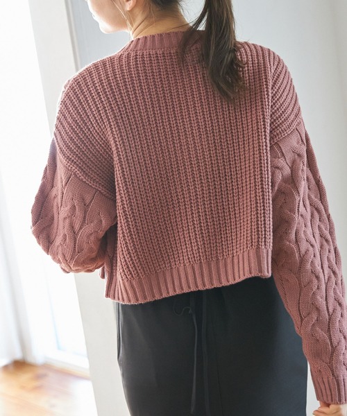 tocco closet(トッコ クローゼット)の「【ZOZO限定】ケーブル編みショート丈カーディガン(カーディガン/ボレロ・レディース・ブラック/ベージュ/ピンク・M)」の22枚目の写真