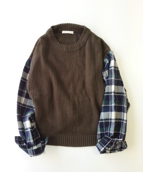 Chico（チコ）の「袖切替ざっくりニット（ニット/セーター・レディース・ホワイト/グレー/ダークグリーン/ブラック・FREE）」の4枚目の写真