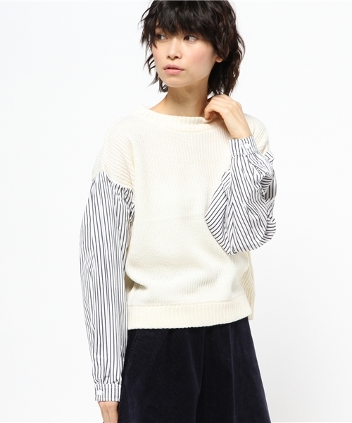 Chico（チコ）の「袖切替ざっくりニット（ニット/セーター・レディース・ホワイト/グレー/ダークグリーン/ブラック・FREE）」の13枚目の写真