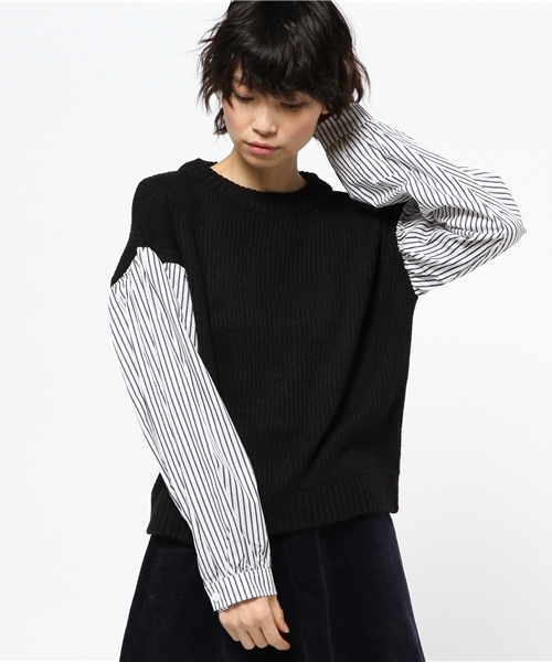 Chico（チコ）の「袖切替ざっくりニット（ニット/セーター・レディース・ホワイト/グレー/ダークグリーン/ブラック・FREE）」の11枚目の写真